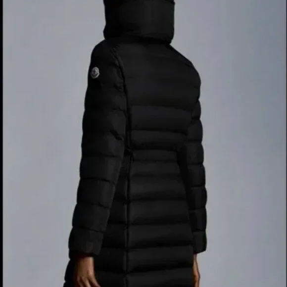 MONCLER WOMENS Flammette Long Down Jacket/Coat - BLACK - XS/00 - Picture 14 of 16